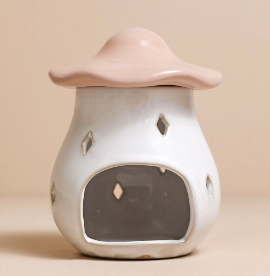 Pink Ceramic Toadstool Wax Burner