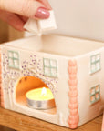 CERAMIC COTTAGE TEALIGHT WAX BURNER