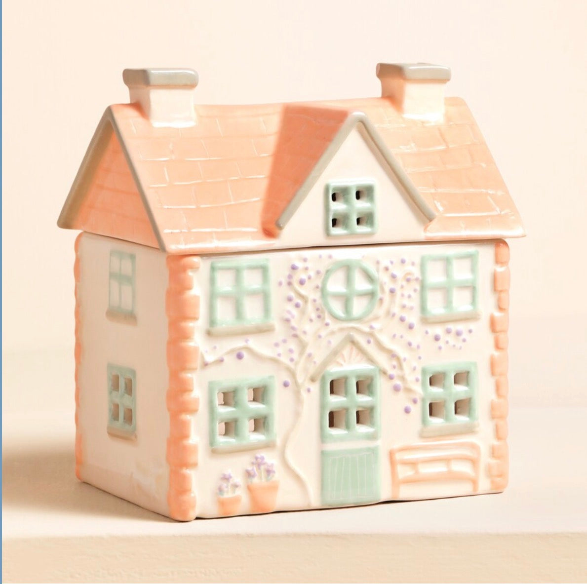 CERAMIC COTTAGE TEALIGHT WAX BURNER