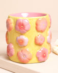 Retro Floral Yellow and Pink Ceramic Wax Burner