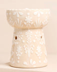Pink Ceramic Floral Scalloped Edge Wax Burner