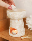 Pink Ceramic Floral Scalloped Edge Wax Burner